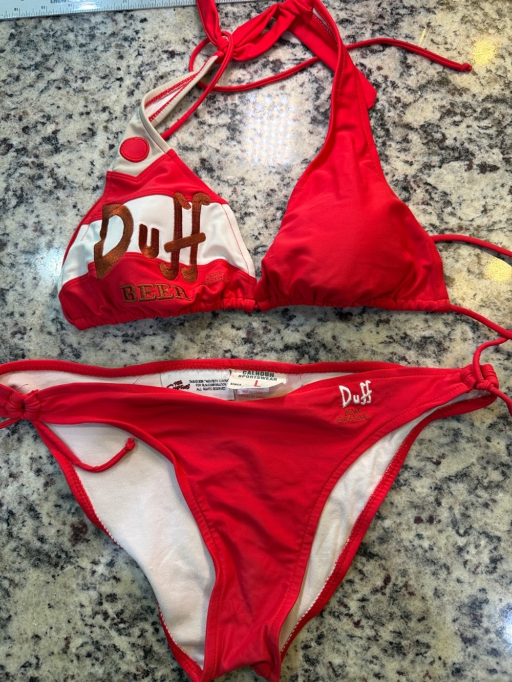 The Simpsons Duff Beer Red Logo Bikinii Set rare